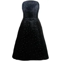 jean-louis sabaji robe mi-longue à ornements en cristal - noir