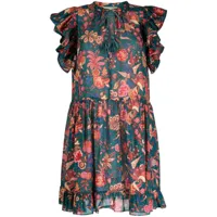 ulla johnson robe courte lina à fleurs - multicolore