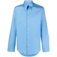 fursac chemise en coton à manches longues - bleu