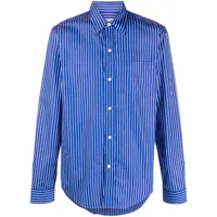 fursac chemise en coton à rayures - bleu