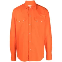 fursac chemise en coton à boutonnière - orange