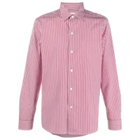 fursac chemise en coton à fines rayures - rouge