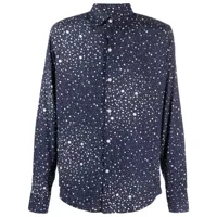fursac chemise en coton à étoiles imprimées - bleu