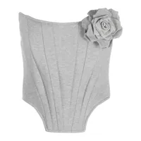 giuseppe di morabito corset en coton à fleur appliquée - gris