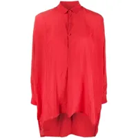 daniela gregis chemise en soie à design drapé - rouge