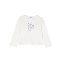 pucci junior t-shirt en coton à logo imprimé - blanc