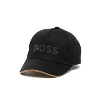 boss kidswear casquette à logo appliqué - noir