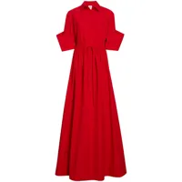 rosie assoulin robe-chemise boutonnée à manches courtes - rouge