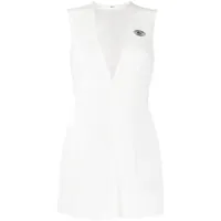 sporty & rich x lacoste robe à patch logo - blanc