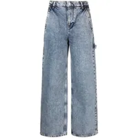 moschino jeans jean droit à taille haute - bleu