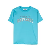 molo t-shirt en coton biologique à slogan imprimé - bleu