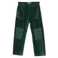 stone island junior pantalon droit en velours côtelé - vert