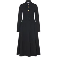 rosetta getty robe-chemise à taille ceinturée - noir