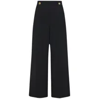 rosetta getty pantalon évasé à design plissé - noir