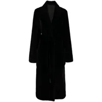 rosetta getty manteau en peau lainée à design réversible - noir