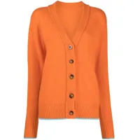 rosetta getty cardigan fin à bords contrastants - orange