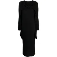 yohji yamamoto robe mi-longue à détail torsadé - noir