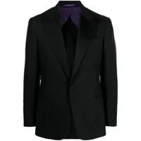 ralph lauren purple label blazer en laine mélangée à simple boutonnage - noir
