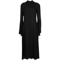 yohji yamamoto robe à col montant - noir