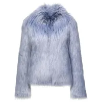 unreal fur veste en fourrure artificielle à manches longues - bleu
