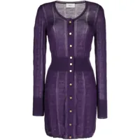 bally robe courte à motif monogrammé en jacquard - violet