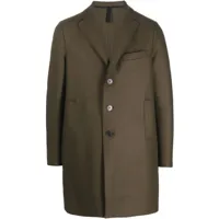 harris wharf london manteau en laine vierge à boutonnière - vert