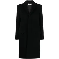 mm6 maison margiela manteau en laine mélangée à simple boutonnage - noir