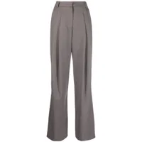 low classic pantalon plissé à taille haute - gris