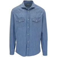 brunello cucinelli chemise en jean à manches longues - bleu