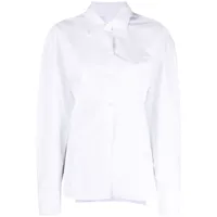alexander wang chemise cintrée à logo brodé - blanc