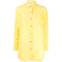 chanel pre-owned chemise en soie à boutons cc (années 1991) - jaune