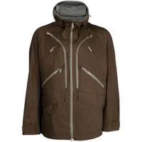 white mountaineering veste zippée à capuche - marron