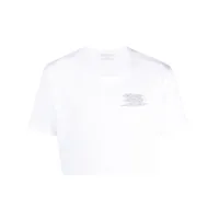 société anonyme t-shirt crop à slogan imprimé - blanc