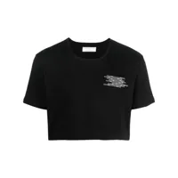 société anonyme t-shirt crop à slogan imprimé - noir