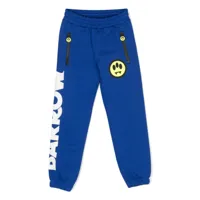 barrow kids pantalon de jogging en coton à logo imprimé - bleu