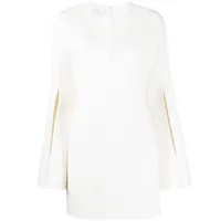 michael kors collection robe courte à col v - blanc