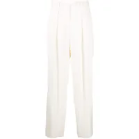 brunello cucinelli pantalon de tailleur à taille haute - blanc