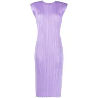 pleats please issey miyake robe plissée à design sans manches - violet