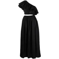 matteau robe longue à une épaule - noir