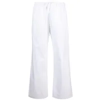 matteau pantalon droit à lien de resserrage - blanc