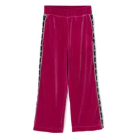 chiara ferragni kids pantalon en velours à motif graphique - rose
