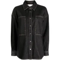 studio tomboy chemise en jean à coutures contrastantes - noir