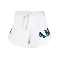 amiri short de sport en coton à logo brodé - blanc