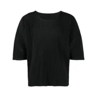 homme plissé issey miyake t-shirt à design plissé - noir