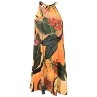 lygia & nanny robe courte jay à imprimé botanique - orange