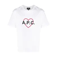 a.p.c. t-shirt à logo cœur - blanc