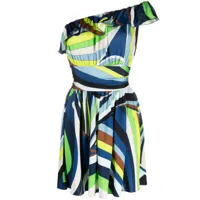 pucci robe courte iride à design asymétrique - vert