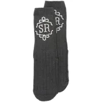 simone rocha chaussettes en coton à motif monogrammé - gris
