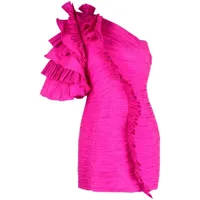 acler robe courte ascot à volants - rose