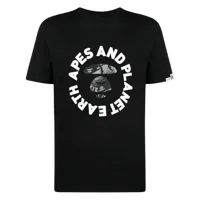 aape by *a bathing ape® t-shirt en coton à logo imprimé - noir